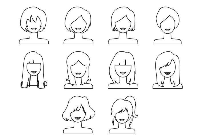 Free Woman Hairstyle Icon Vector Free Woman Hairstyle Icon Vector