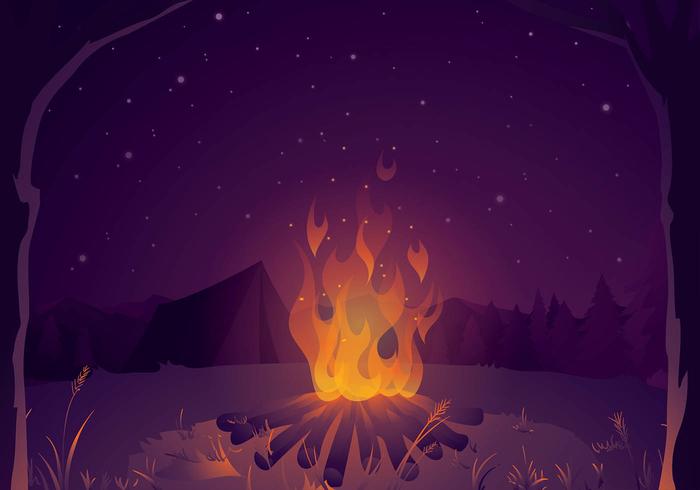 Campfire for Story Telling Background Free Vector