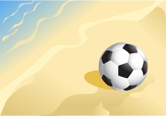 Pelota de fútbol en un vector de la playa de Sandy