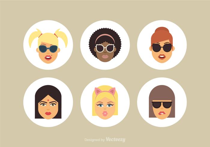 Free Cartoon Female Vector Avatars Free Cartoon Female Vector Avatars