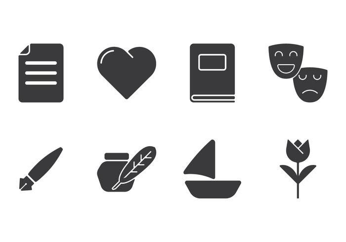 Creative Poem Icons vector