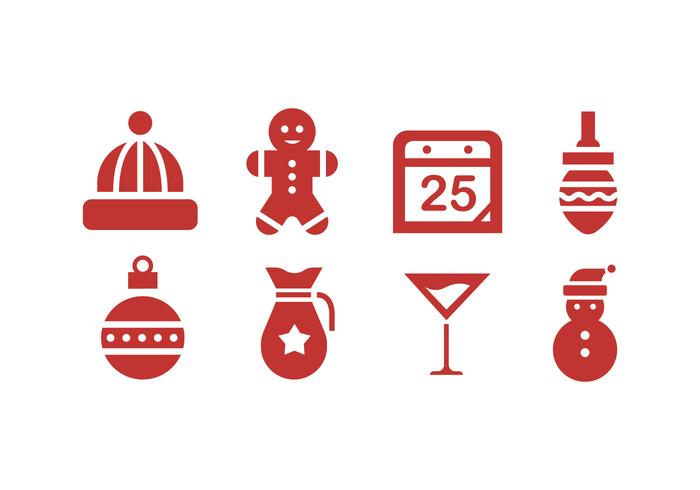 Iconos de Navidad con fondo blanco vector