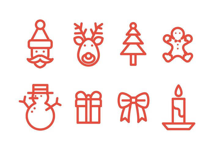 Iconos de Navidad gratis Vector