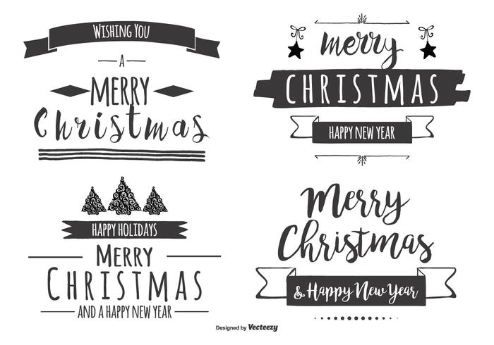 Hand Drawn Christmas Lettering vector