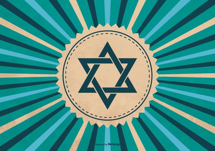 Hanukkah Symbol on Sunburst Background vector