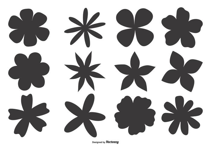 Formas de flores dibujadas a mano vector