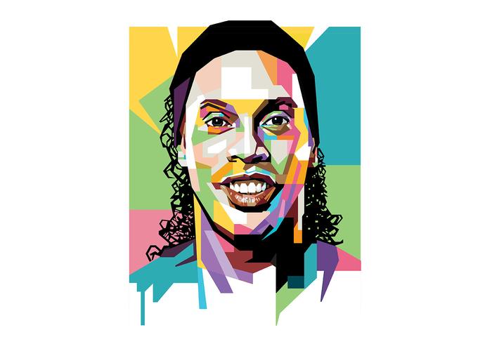 Ronaldinho - Popart Portrait vector