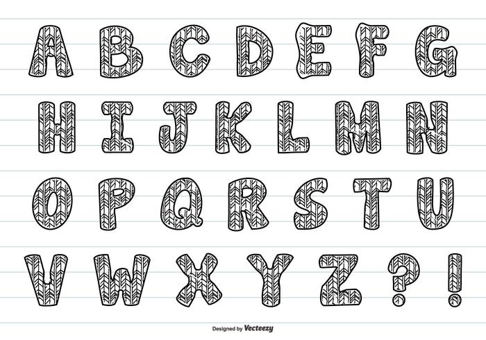 Cute Hand Drawn Alphabet Collection Cute Hand Drawn Alphabet Collection