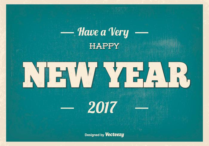 Typographic Happy New Year Illustration vector