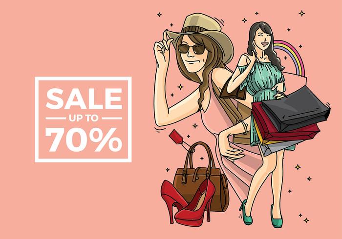 Mujer Shopping Vector Libre