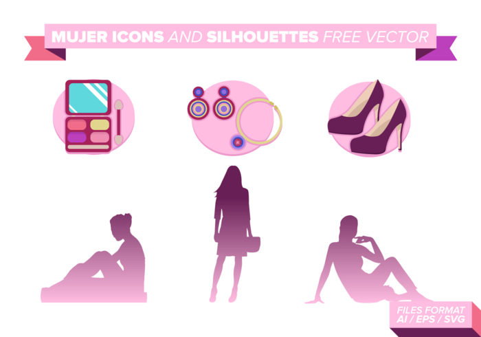 Mujer Icons And SIlhouettes Free Vector Mujer Icons And SIlhouettes Free Vector