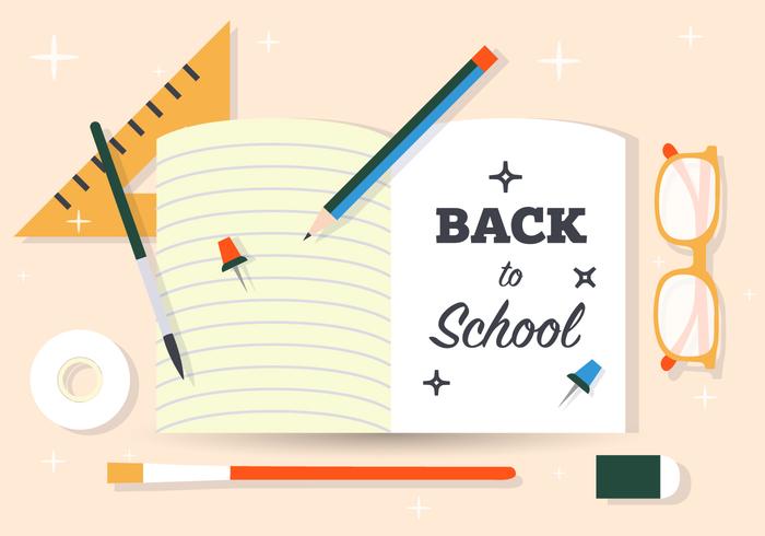 Vector Illustration of Back to School Supplies