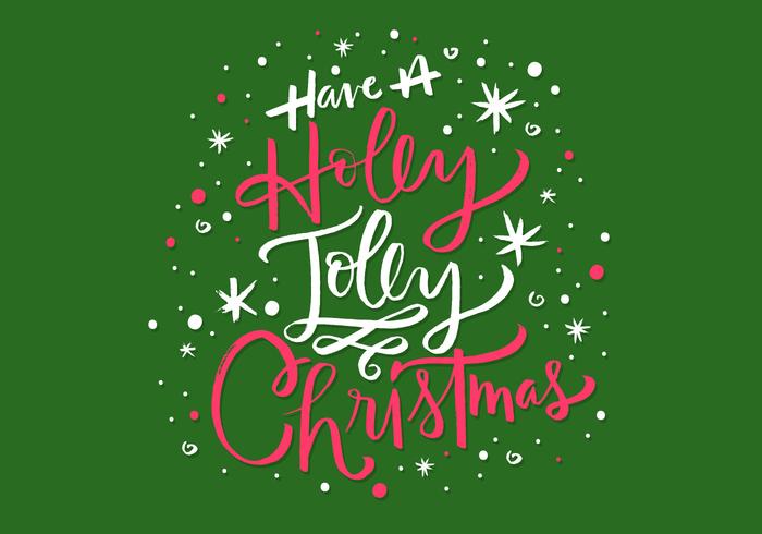 Holly Jolly Christmas Lettering vector