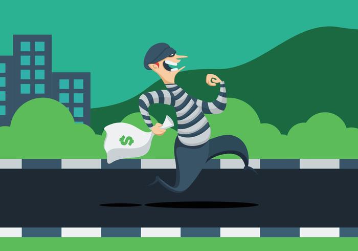 Thief With Bag Of Money vector
