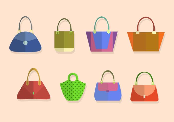 Colorful Hand Bag Set vector