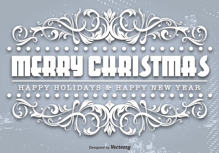 Ornamental Merry Christmas Template vector