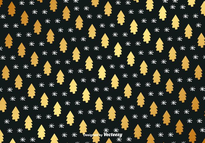Golden Hand Drawn Christmas Vector Background