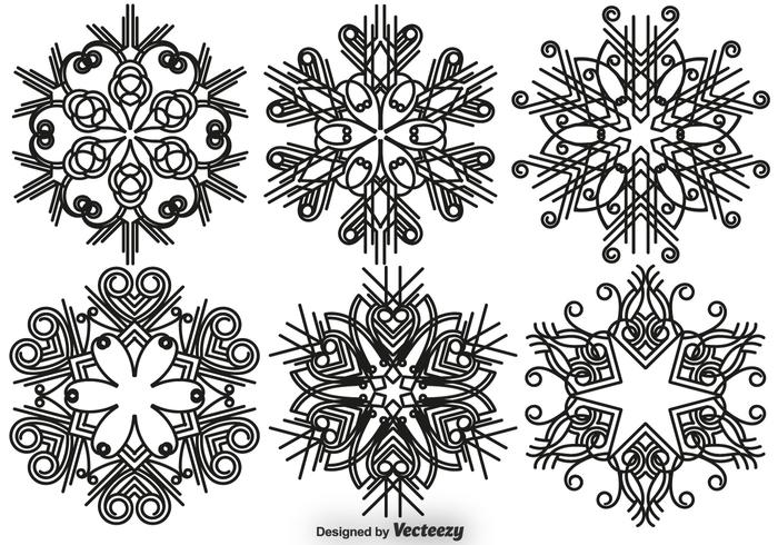 Elegant Snowflakes Vector Set