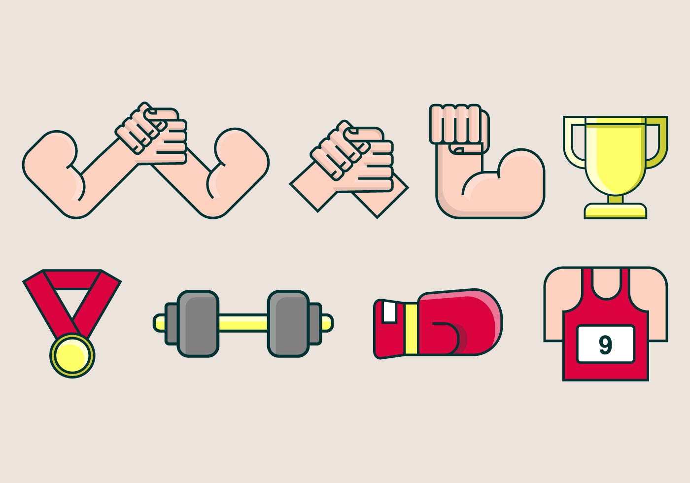 Arm Wrestling Icon 133436 Vector Art at Vecteezy
