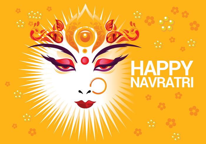 Beautiful Greeting Card Hindu Festival Shubh Navratri  vector