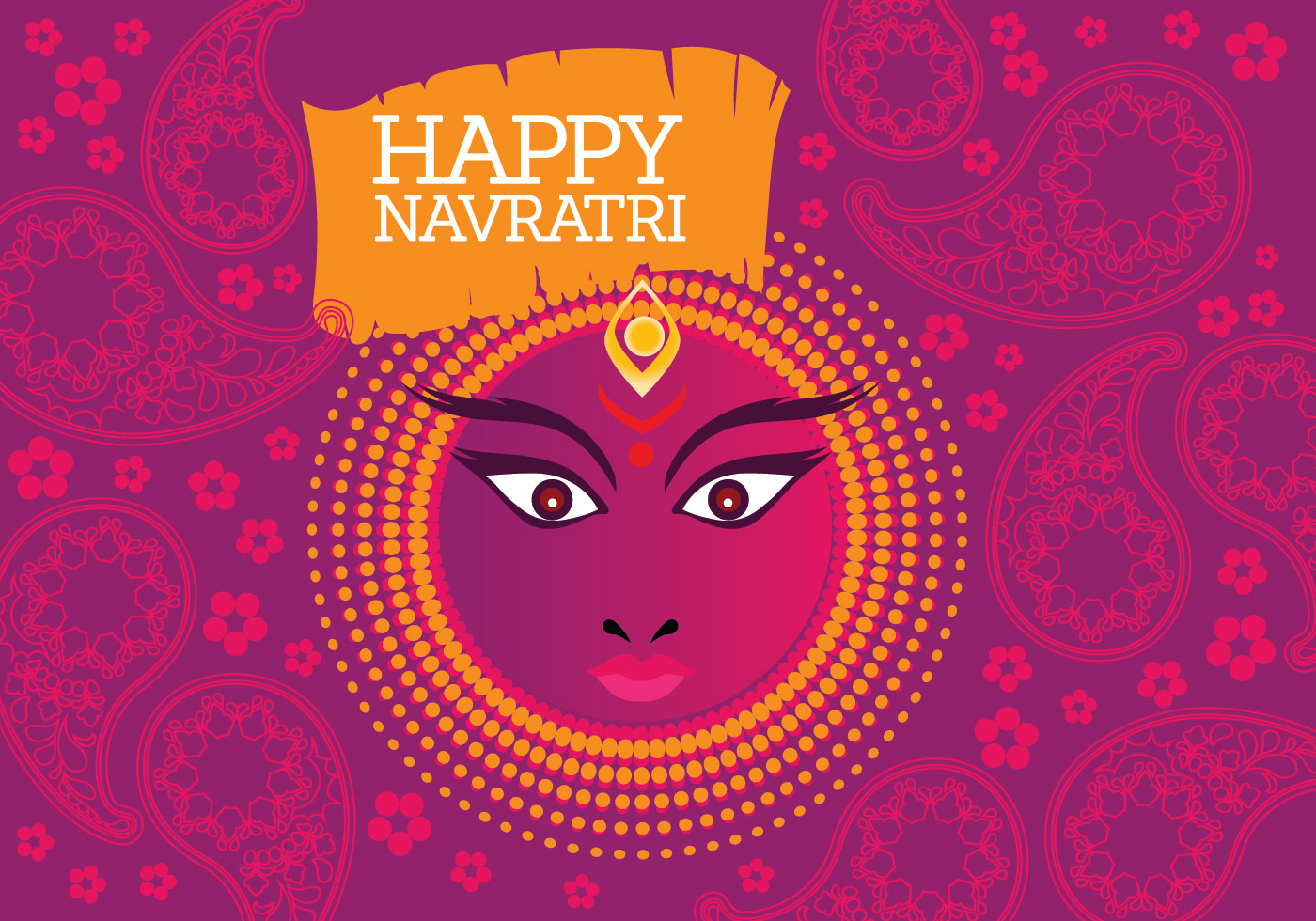 Vector of Maa Durga in a Colourful Background 133454 Vector Art at Vecteezy