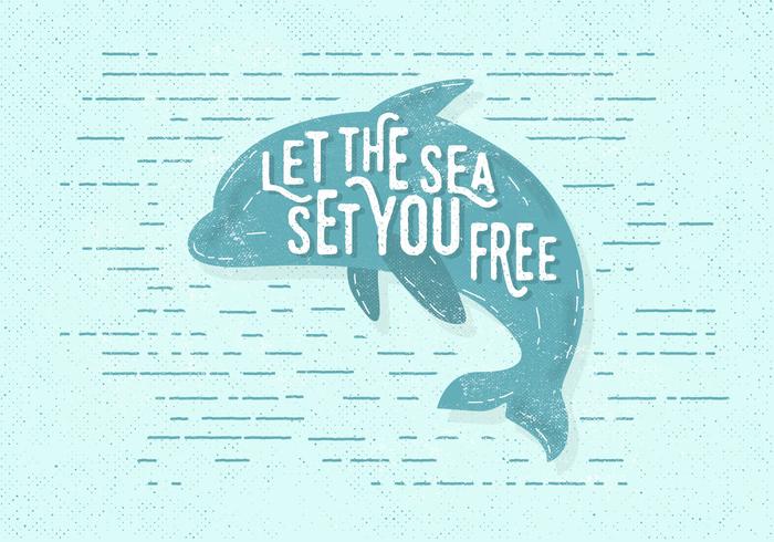 Free Vintage Dolphin Vector Illustration