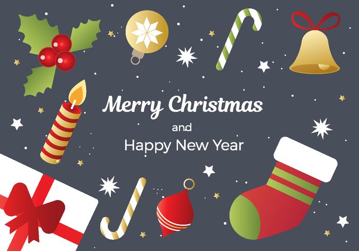 Free Christmas And New Year Background Vector