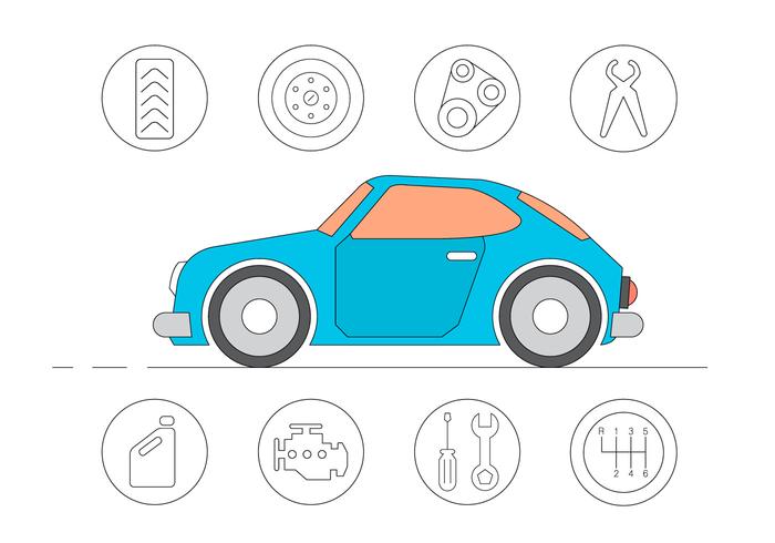 Iconos libres del servicio del coche vector