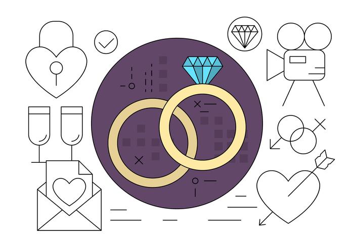 Free Wedding Icons vector