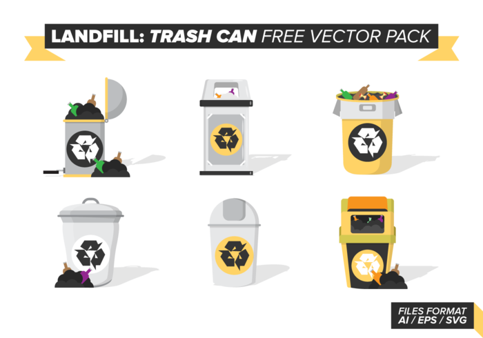 Download Landfill Trash Can Free Vector Pack 133595 Vector Art At Vecteezy
