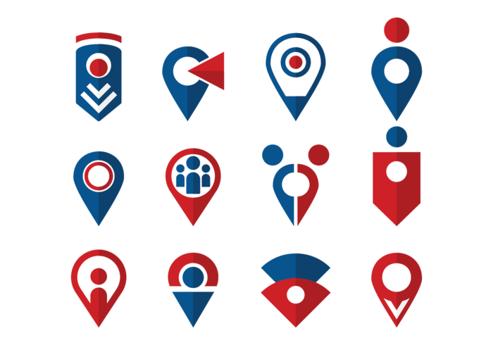 Meeting Point Icons Vector