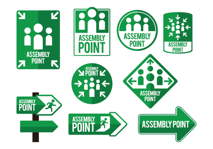 Meeting Point Icons Vector