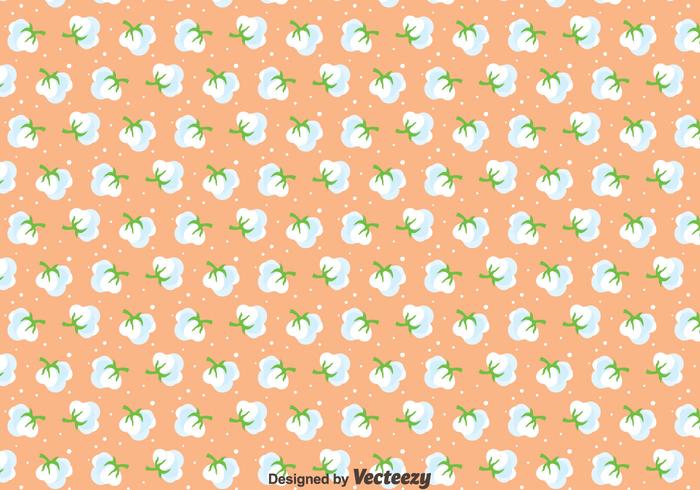 Cotton Flowers Seamless Pattern vector