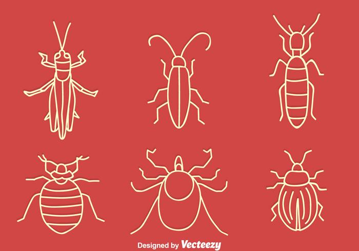 Hand Drawn Small Bug Vector Set