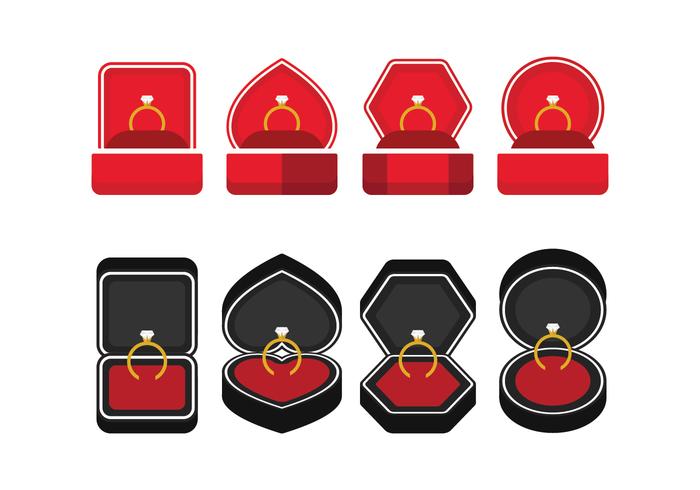 Ring Box Icons vector