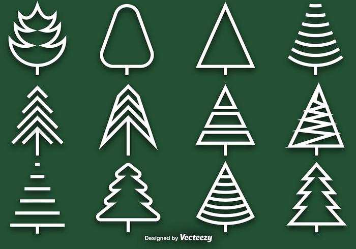 Vector collection of pine line icons