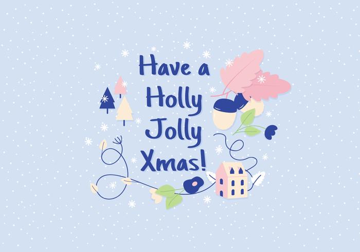 Holly Jolly Christmas Illustration Greeting vector