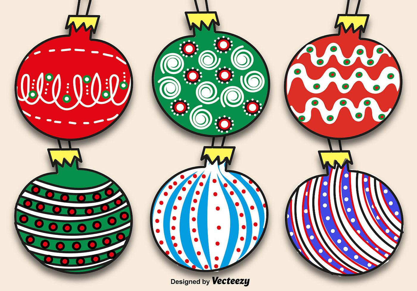 Hand-drawn Christmas Balls Set 133726 Vector Art at Vecteezy