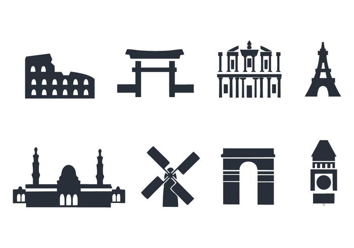 Iconos de Landmark gratis vector