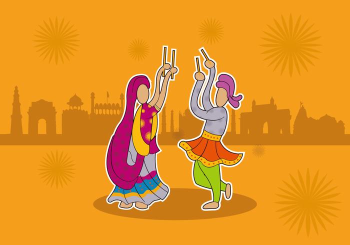 Garba indian dance festival vector