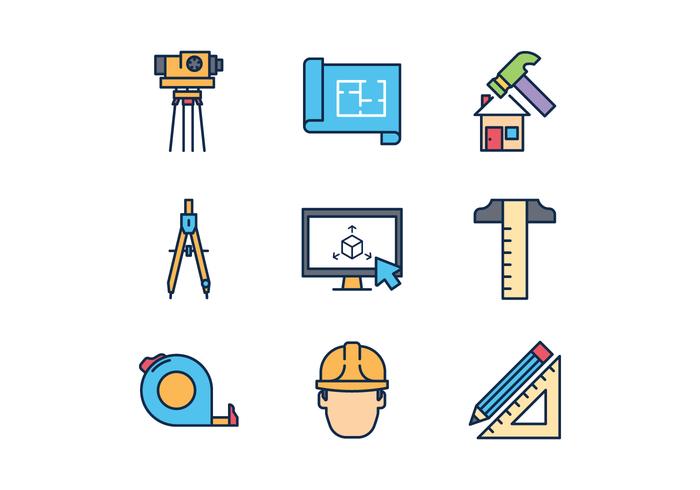 Iconos de arquitecto gratis vector