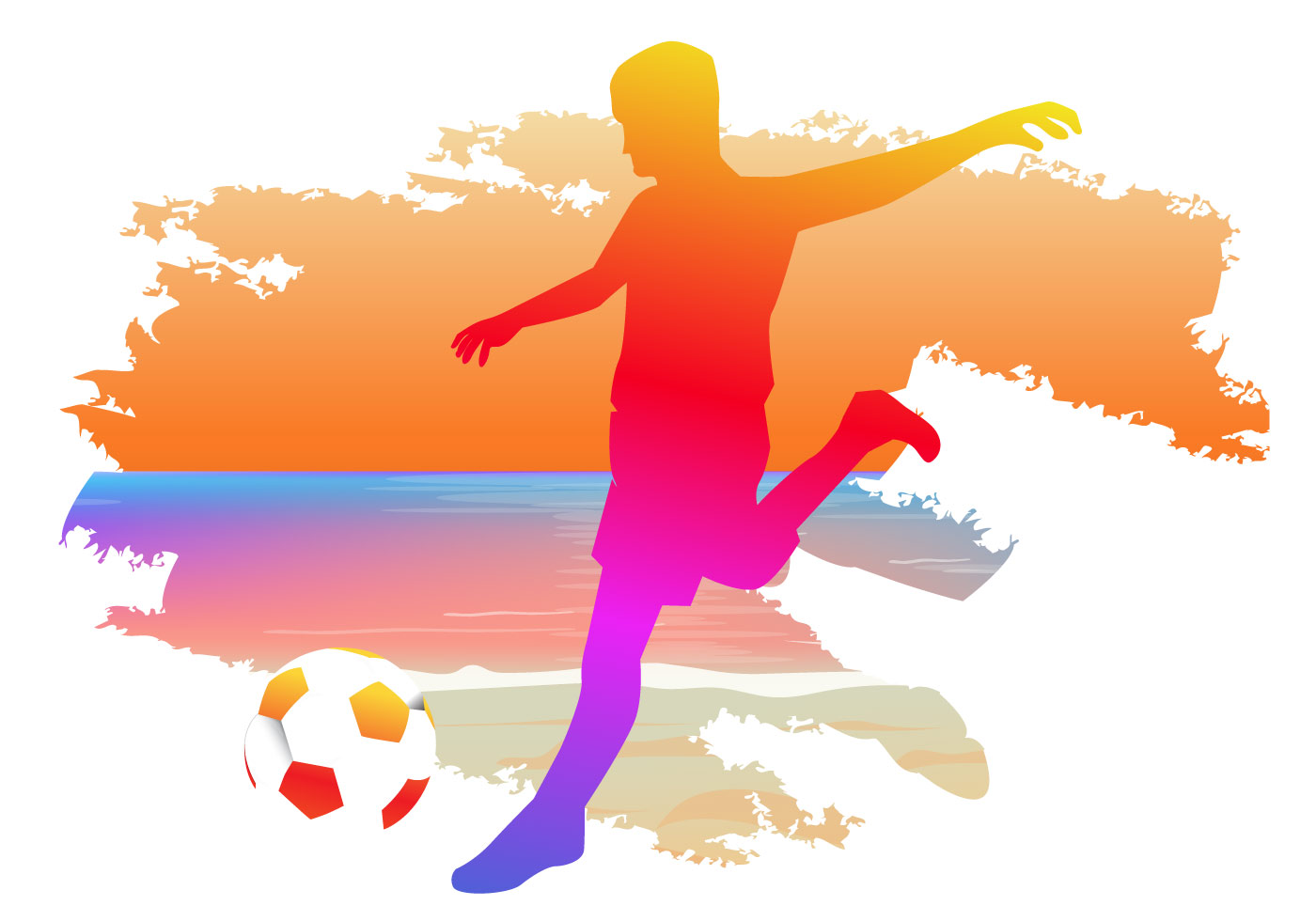 beach soccer sport vector