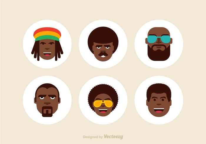 Afro Male Vector Icons