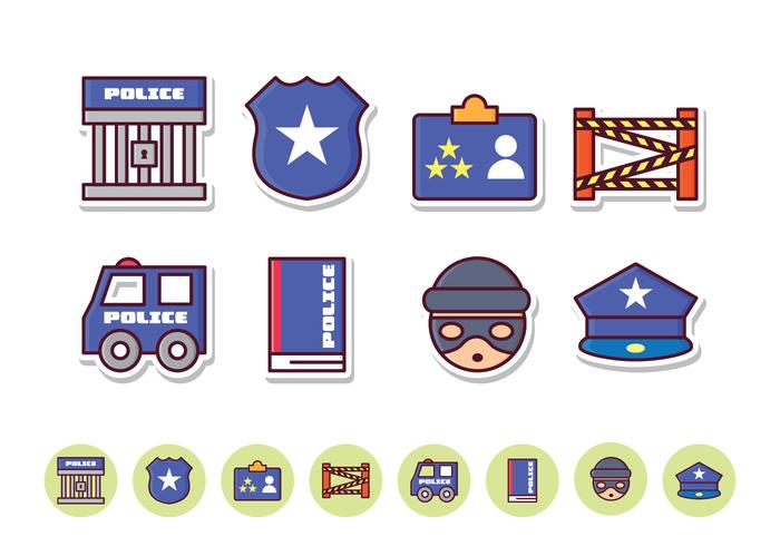 Juego de iconos gratuitos de policía vector