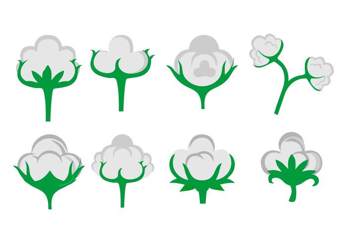 Libere los iconos de la flor del algodón vector