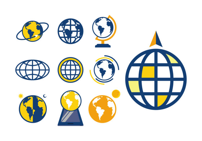 Globus Iconos Vectoriales vector