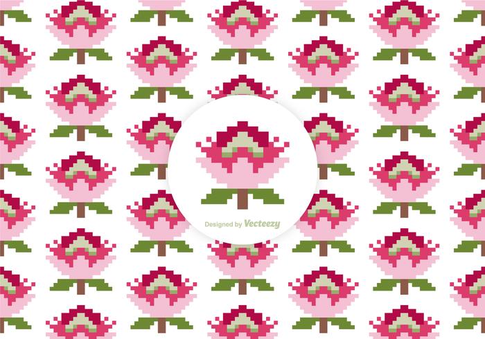 Free Protea Pixel Vector Pattern