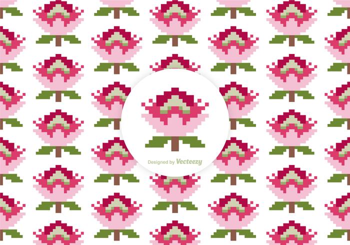 Free Protea Pixel Vector Pattern