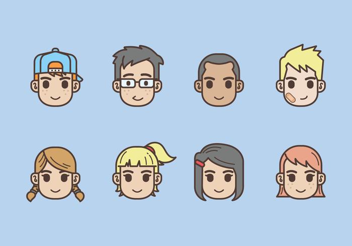 Free Kids Avatars Icon vector