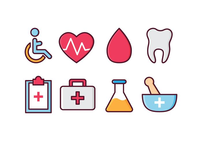 Conjunto de iconos médicos gratis vector